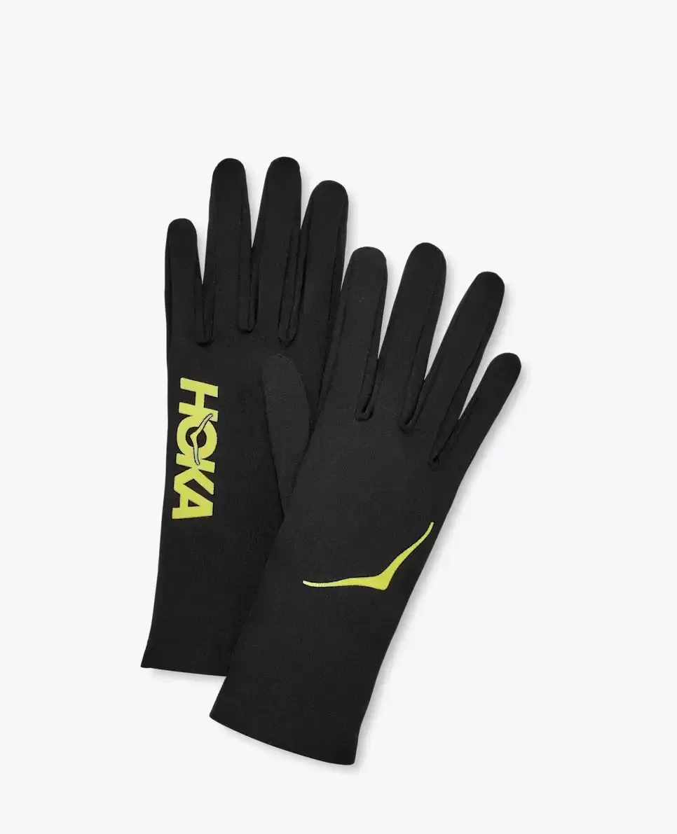 HOKA Airolite Run Gloves Black - Men's Running Accessories - front view