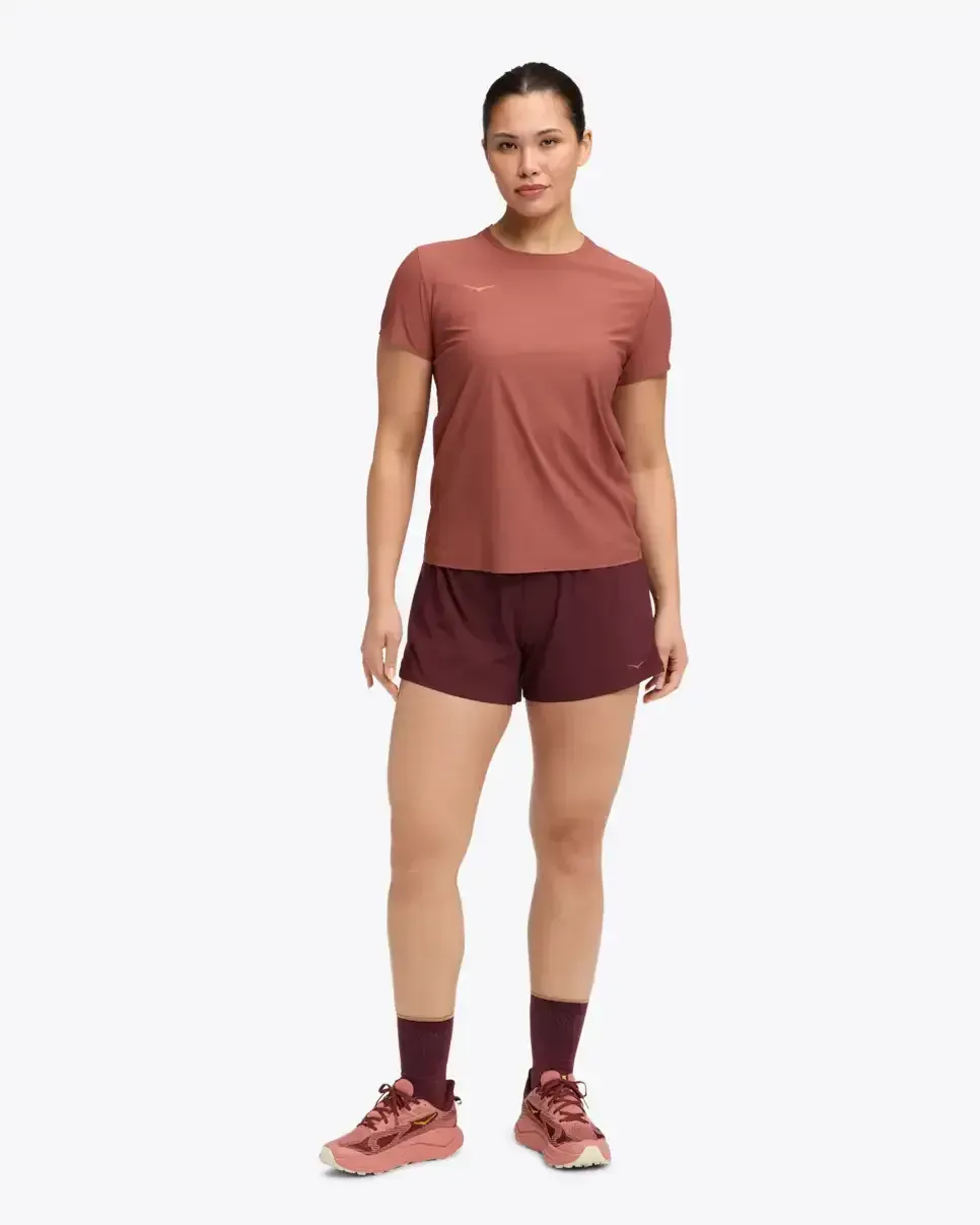 HOKA Airolite Short Sleeve 2.0 Rouge (Women’s) - Women's Best Selling HOKA Running Shoes - front view