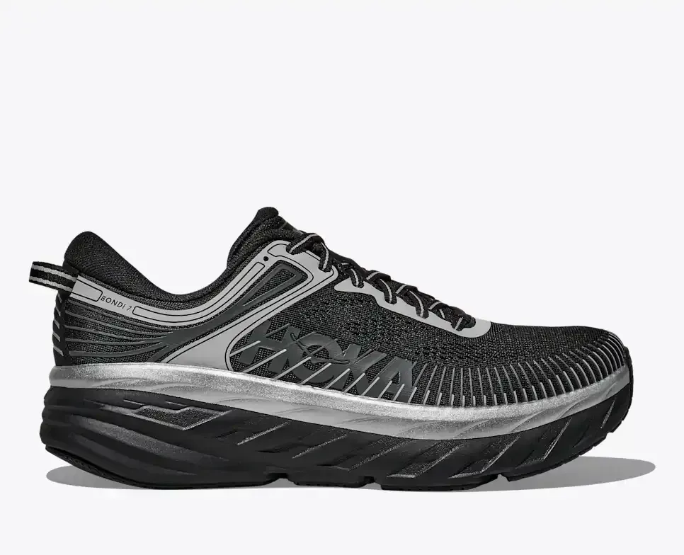 HOKA Bondi 7 Black Stardust - Men's Running Shoes & Trainers - front view