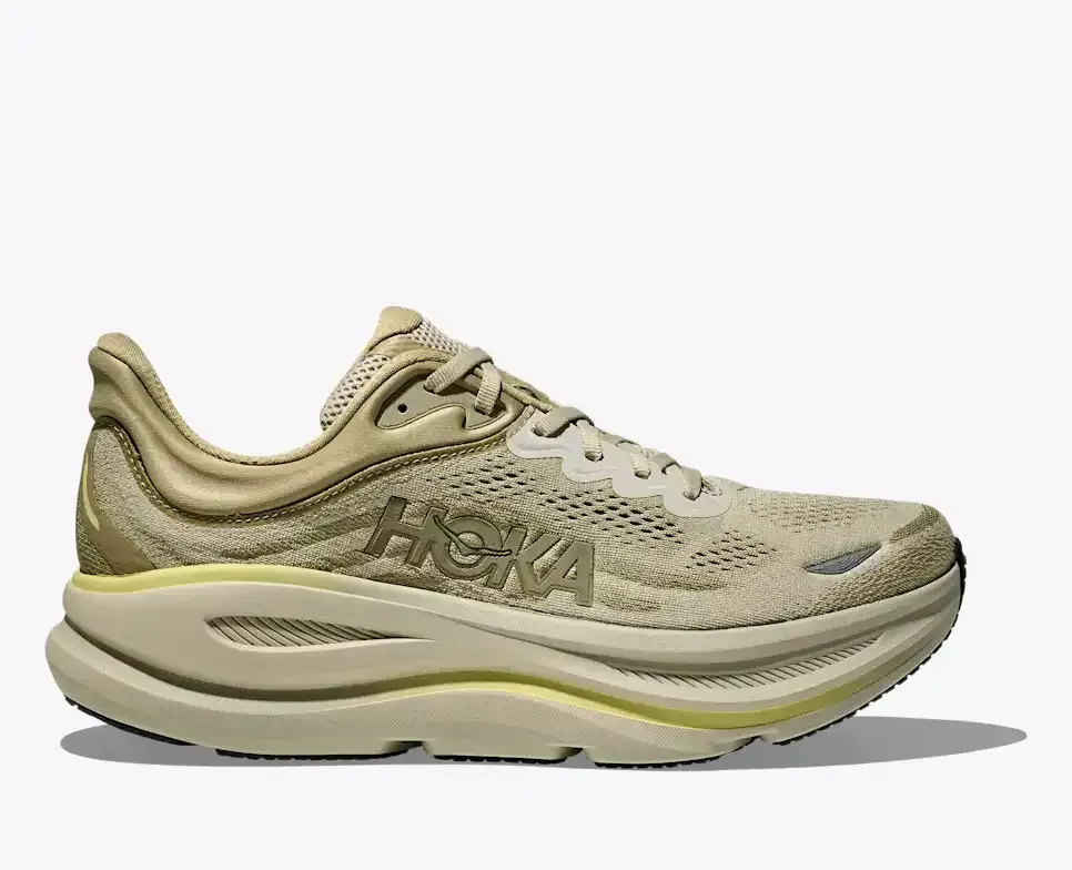 HOKA Bondi 9 Grassland Oyster Mushroom - Men's Road Running Shoes & Trainers - front view