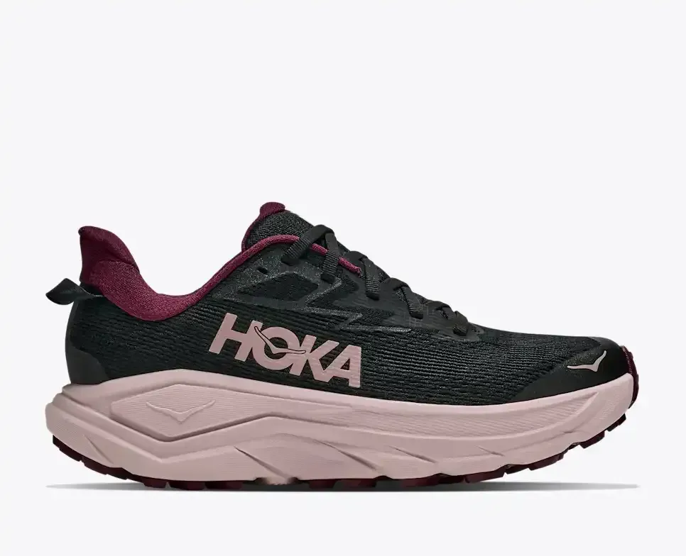 HOKA Challenger 8 Black Pink Opal (Women’s) - Trail Running Shoes - front view