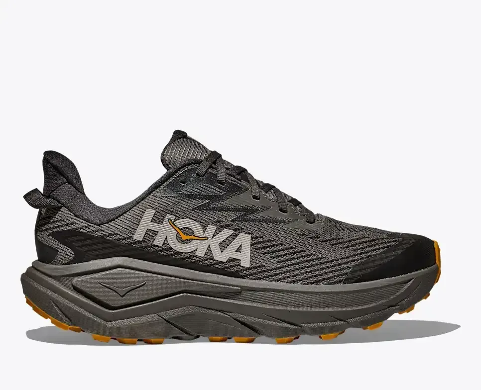 HOKA Challenger 8 GORE-TEX Asphalt Grey Varsity Yellow - Men's Running Shoes & Trainers - front view