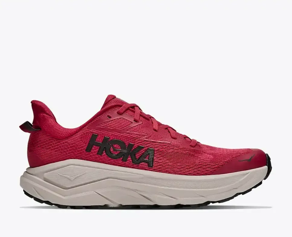 HOKA Challenger 8 Red Agate River Rock Grey - Men's Running Shoes & Trainers - front view