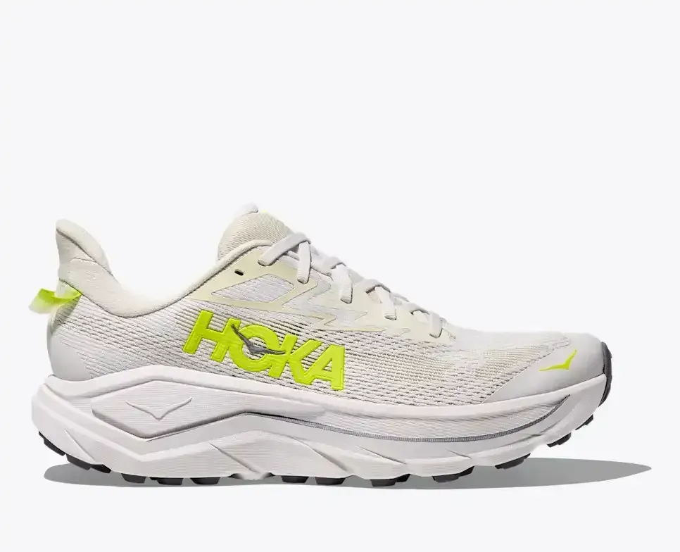 HOKA Challenger 8 White Neon Citrus - Men's Running Shoes & Trainers - front view