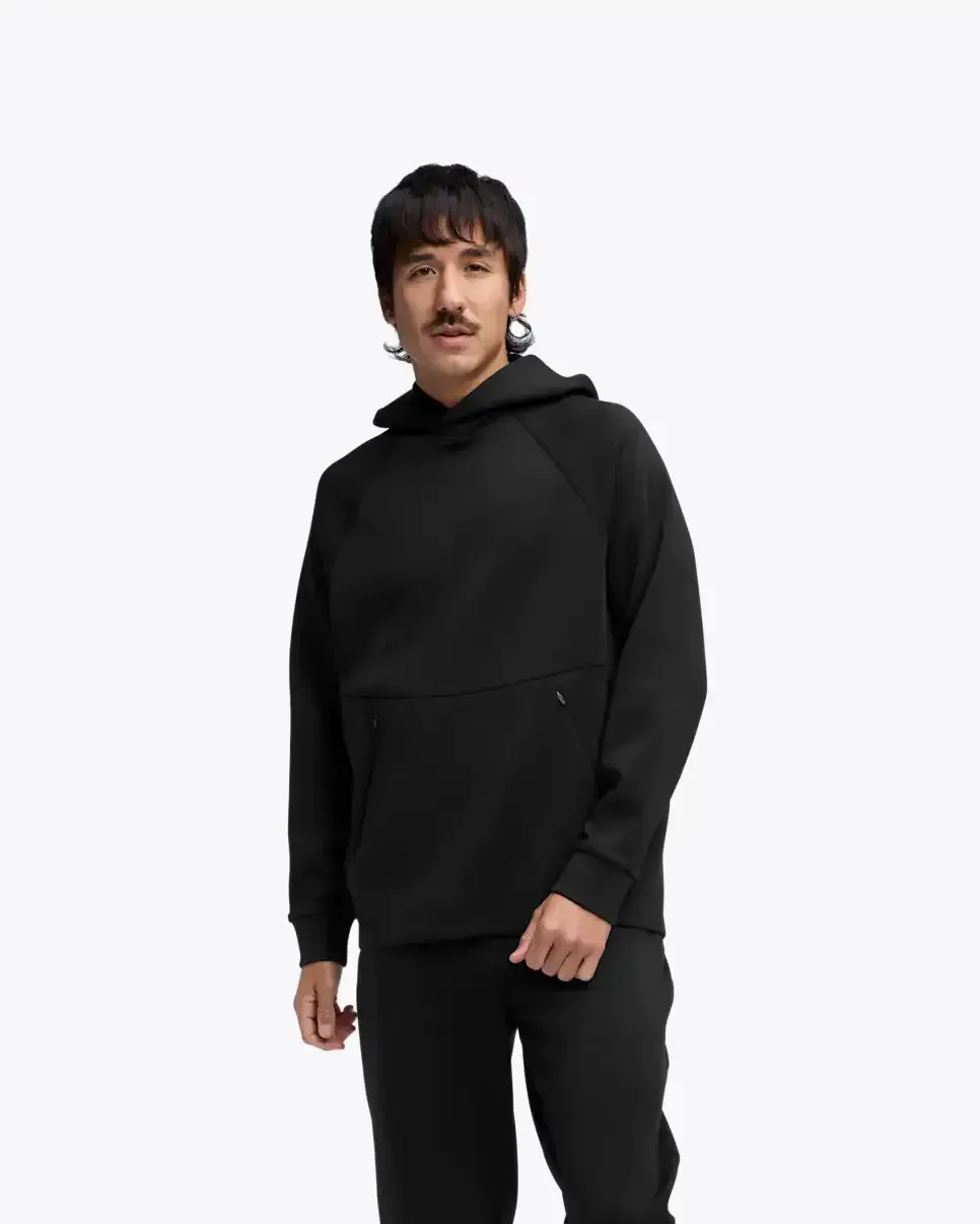 HOKA Essential Recovery Hoodie Black - Men's HOKA Exclusives - front view