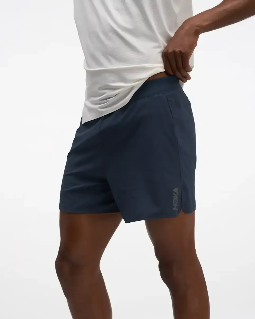 HOKA Glide Short 5” Brief Varsity Navy - Men's HOKA Exclusives - front view