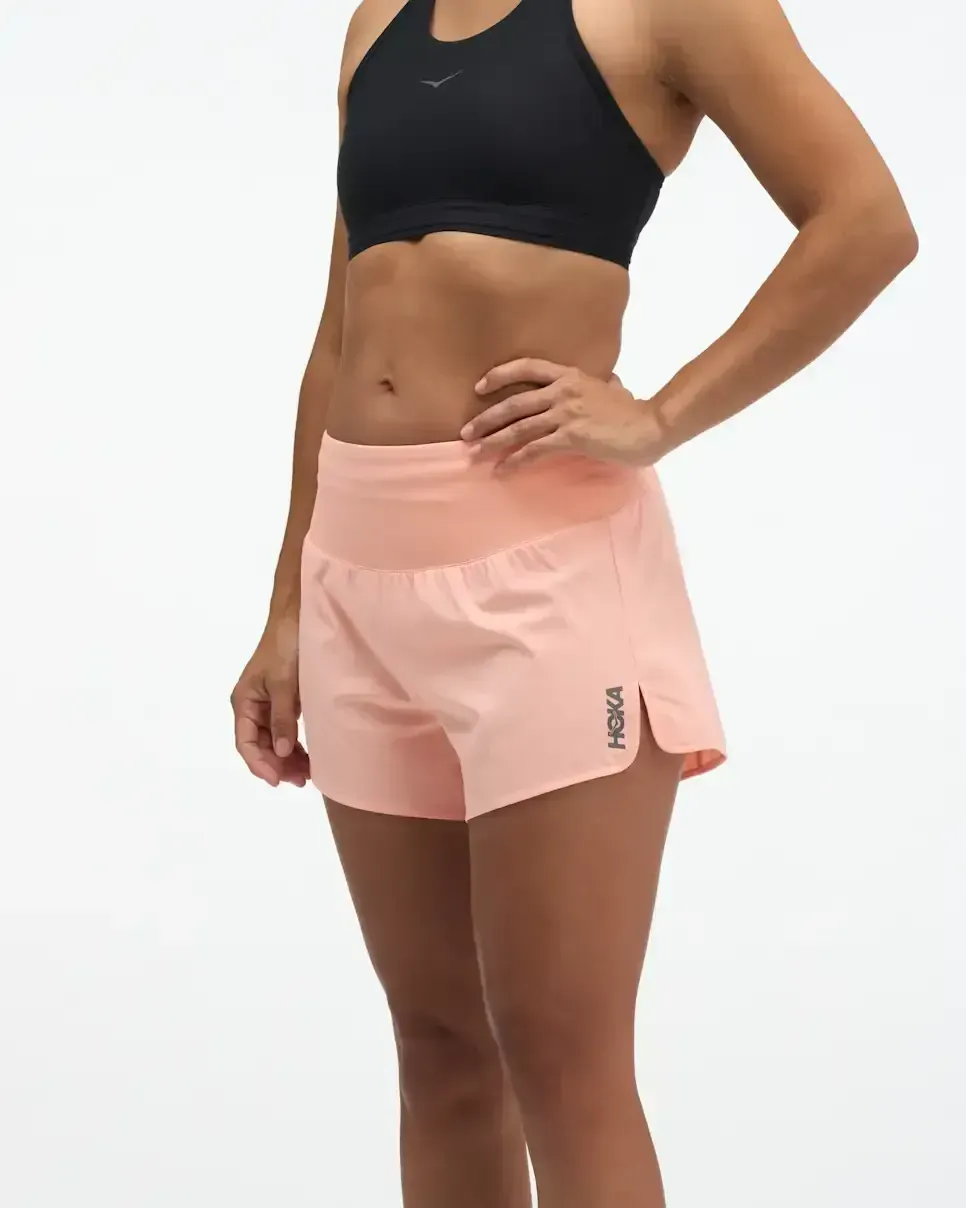 HOKA Glide Short MR 3.5” Brief Sunstone (Women’s) - Ladies Running Shorts, Leggings & Trousers - front view