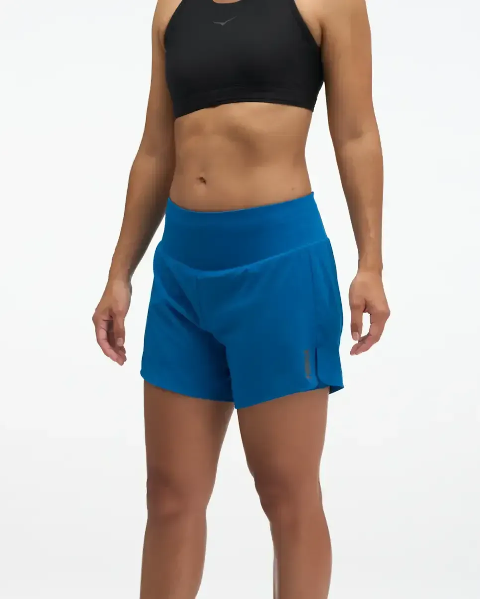 HOKA Glide Short MR 5” 2in1 Night Glow Blue (Women’s) - Ladies Running Shorts, Leggings & Trousers - front view