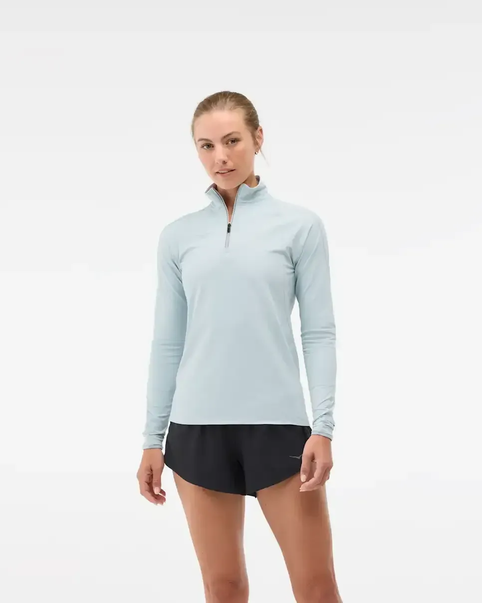 HOKA GlideTech Quarter Zip Mineral Blue (Women’s) - Women's Products - front view