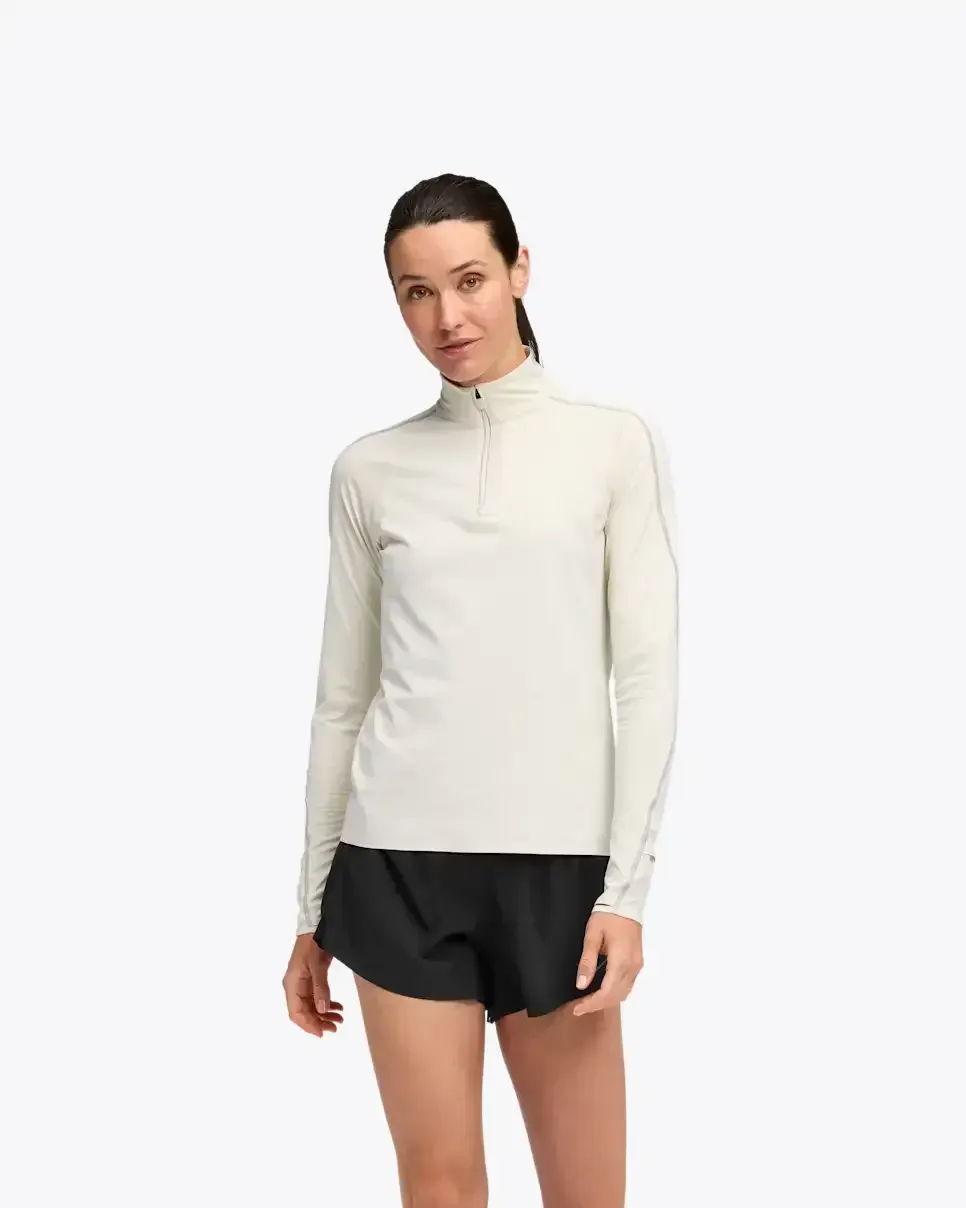 HOKA GlideTech Quarter Zip Truffle Salt (Women’s) - Women's Products - front view