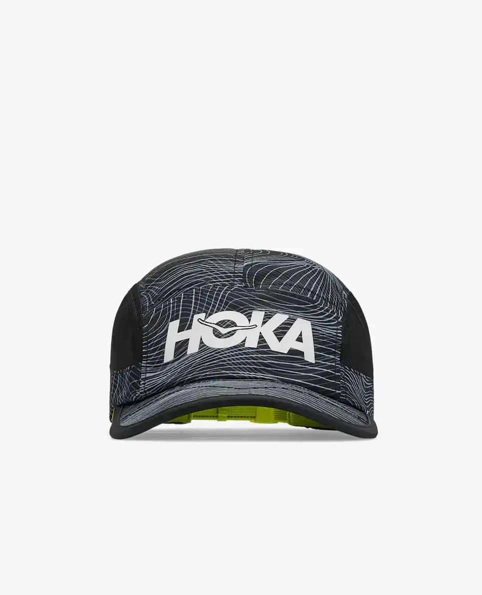 HOKA Hoka Run Hat Black White - Men's HOKA Exclusives - front view