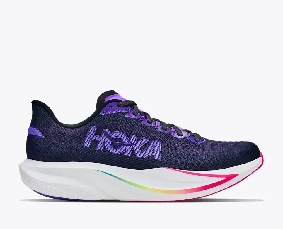 HOKA Mach 7 Carbon Black Cosmic Purple - Men's Road Running Shoes & Trainers - front view