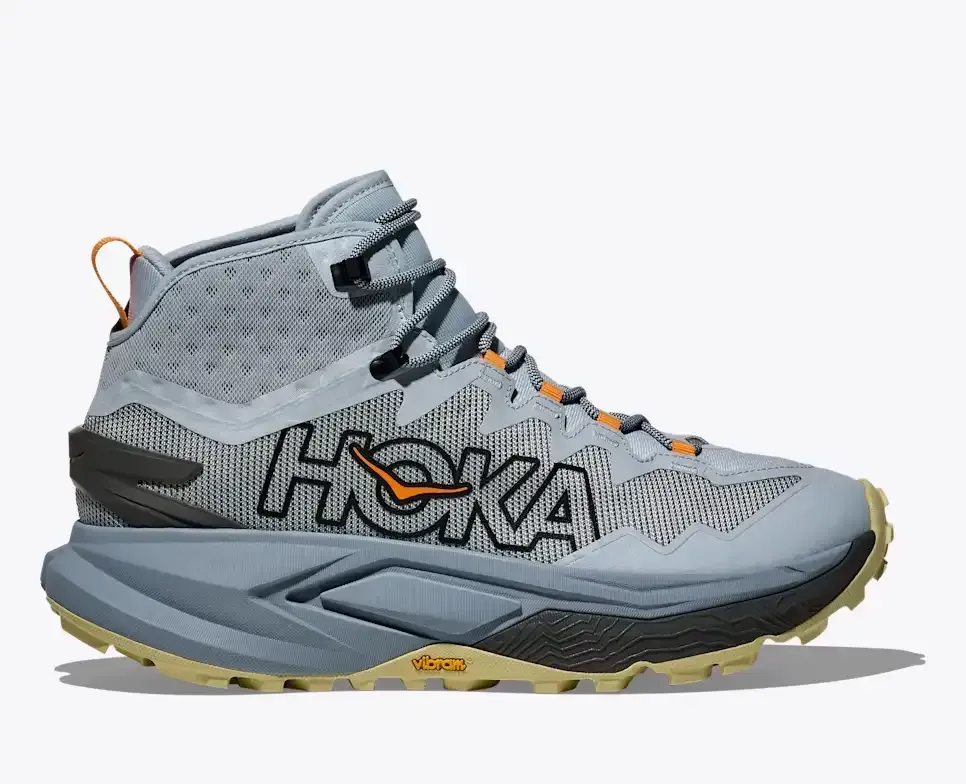 HOKA Mafate Hike Mineral Blue Tumeric - Hiking Boots & Shoes - front view