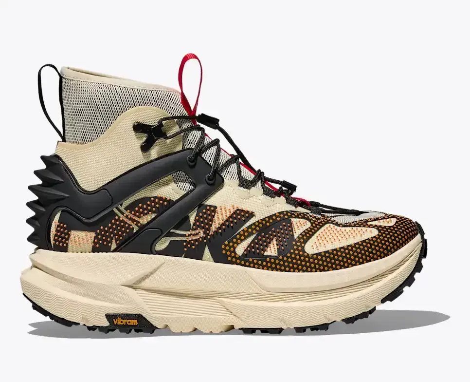 HOKA Mafate X Hike Vintage Yellow Black - Men's Running Shoes & Trainers - front view