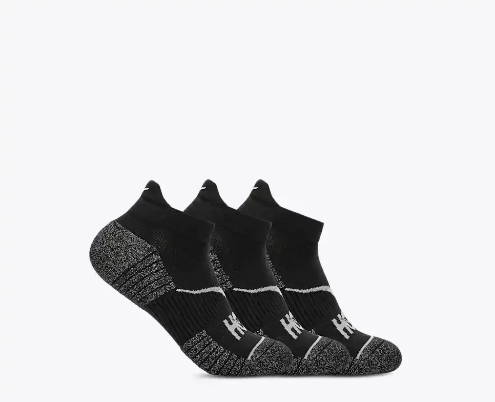 HOKA No-Show Run Sock 3-Pack Black/Black/Black - Men's HOKA Exclusives - front view