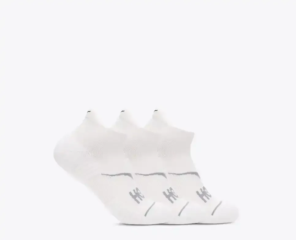 HOKA No-Show Run Sock 3-Pack White/White/White - Men's HOKA Exclusives - front view