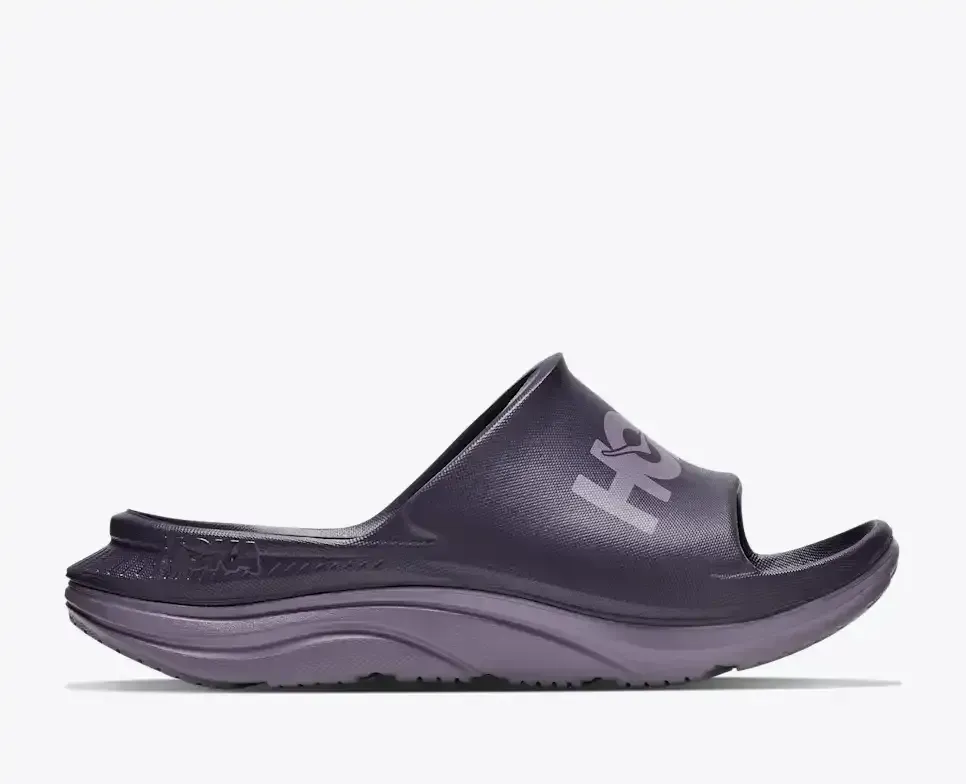 HOKA Ora Athletic Slide Squid Ink Purple Fog - Men's Running Shoes & Trainers - front view