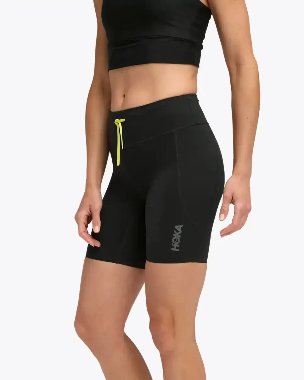 HOKA SkyBreeze Half Tight Black (Women’s) - Ladies Running Shorts, Leggings & Trousers - front view