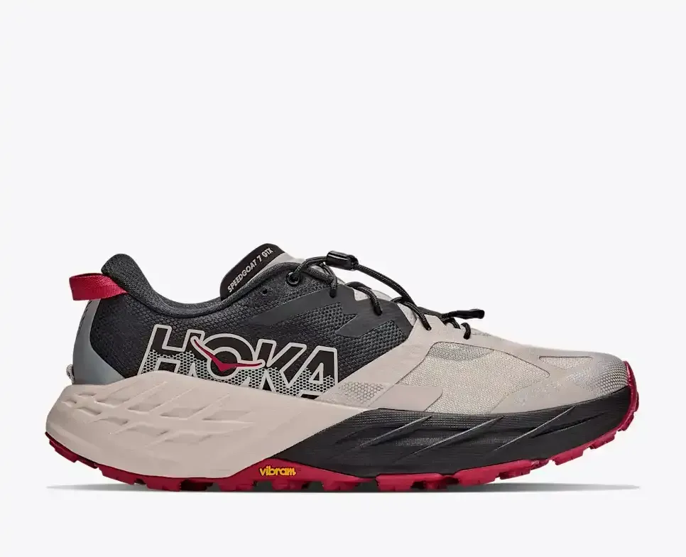 HOKA Speedgoat 7 GORE-TEX® Black River Rock Grey - Men's Running Shoes & Trainers - front view