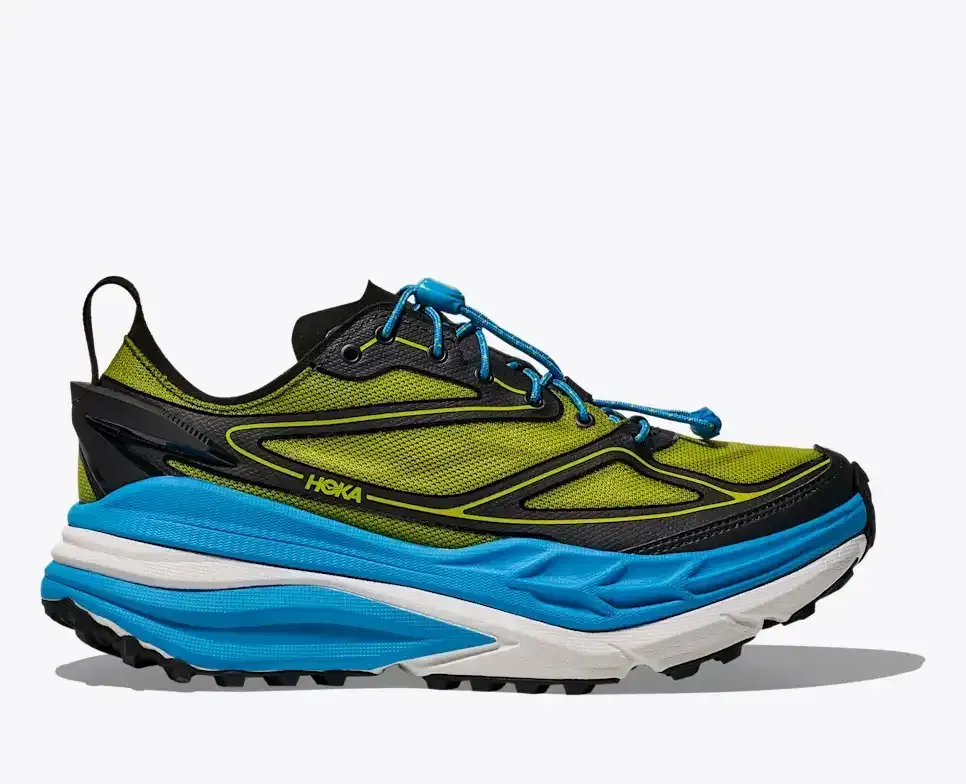 HOKA Stinson One7 Black Skyward Blue - Men's Running Shoes & Trainers - front view